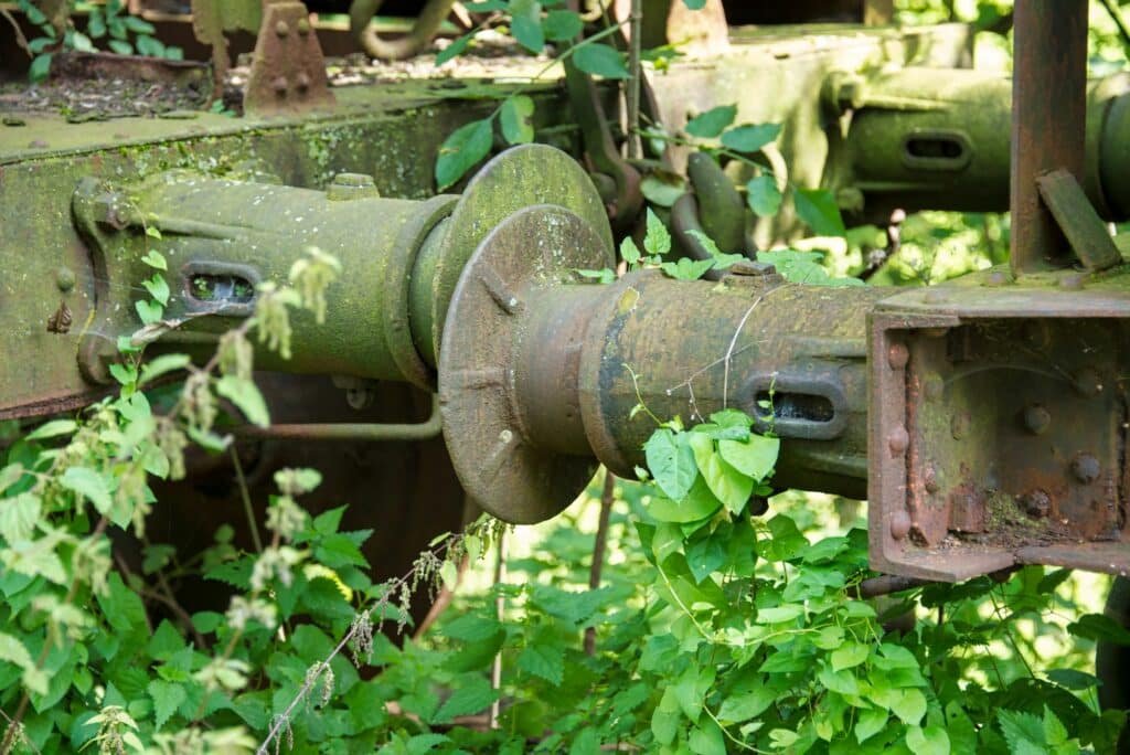 iron old rusted train buffer