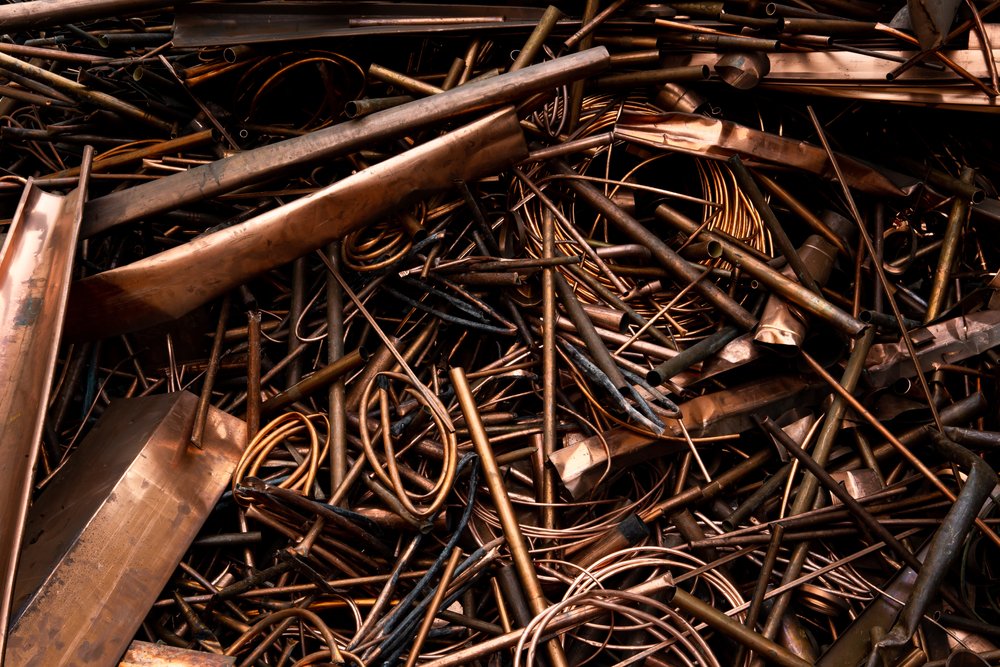 A,Scrap,Of,An,Old,Wired,And,Sheet,Copper,Material